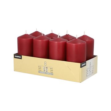Bougies cylindriques Ø 50 mm · 100 mm bordeaux