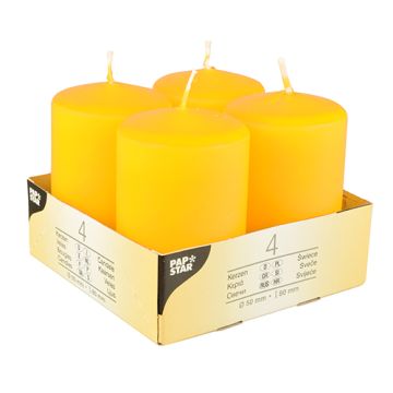 Bougies cylindriques Ø 50 mm · 80 mm jaune