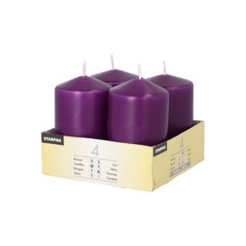 Bougies cylindriques Ø 50 mm · 80 mm violet