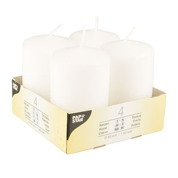 Bougies cylindriques Ø 50 mm · 80 mm blanc