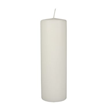 Bougie cylindrique Ø 80 mm · 250 mm blanc à tête plate