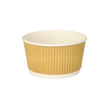 Terrines à soupe, carton rond 380 ml Ø 11 cm · 5,8 cm marron/blanc Ripple Wall