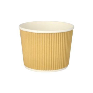 Terrines à soupe, carton rond 520 ml Ø 11 cm · 8,4 cm marron/blanc Ripple Wall