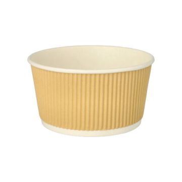 Terrines à soupe, carton rond 720 ml Ø 13,5 cm · 7,3 cm marron/blanc Ripple Wall