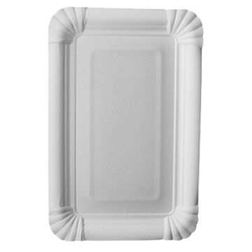 Assiettes, carton "pure" rectangulaire 13 cm x 20 cm blanc