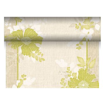 Chemin de table, aspect tissu, PV-tissu "ROYAL Collection" 24 m x 40 cm vert "Annabel"