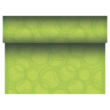 Chemin de table, aspect tissu, PV-tissu "ROYAL Collection" 24 m x 40 cm vert anis "Bubbles"