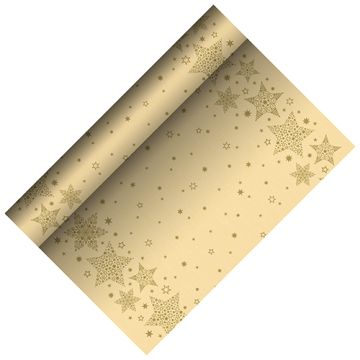 Chemin de table, aspect textile, Airlaid 3 m x 40 cm crème "Christmas Shine"