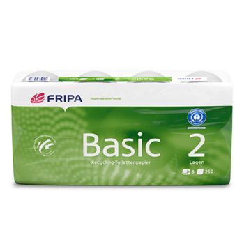 Papier toilette 2 plis, Ø 12 cm - 9,8 cm x 11,8 cm "Basic" blanc, 400 feuilles par rouleau