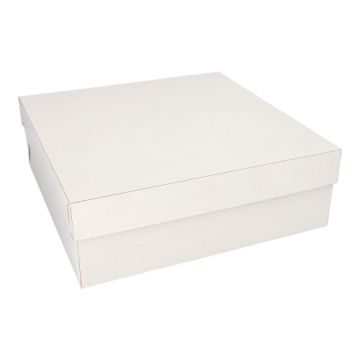 Boîtes à gateaux, carton avec couvercles rectangulaire 30 cm x 30 cm x 10 cm blanc