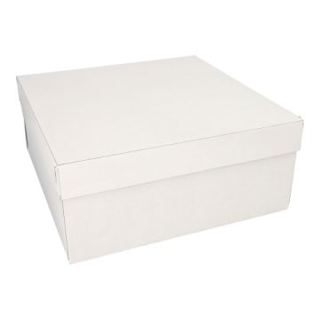 Boîtes à gateaux en carton avec couvercles rectangulaire 30 cm x 30 cm x 13 cm blanc