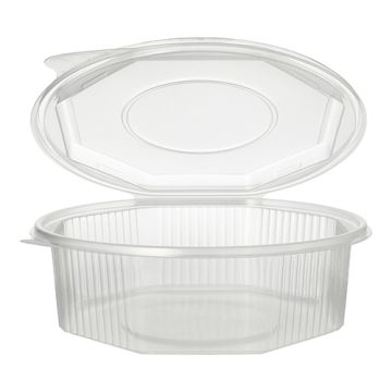 Boîtes avec couvercle-charnière en PP octogonales 1,5 l 5,9 cm x 18 cm x 18 cm transparent