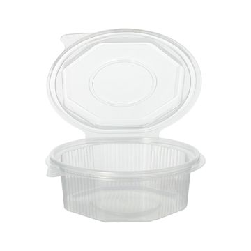 Boîtes avec couvercle-charnière en PP octogonales 375 ml 4,2 cm x 11 cm x 11 cm transparent