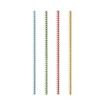 Pailles en papier Ø 6 mm · 20 cm couleurs assorties "Zig-Zag"