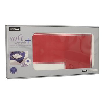 Surnappe, aspect tissu, non tissée "soft selection plus" 80 cm x 80 cm bordeaux "Frame"