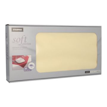 Surnappe, aspect textile "soft selection" 80 cm x 80 cm crème