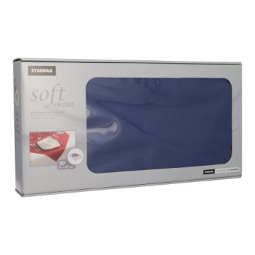Surnappe, aspect textile "soft selection" 80 cm x 80 cm bleu foncé