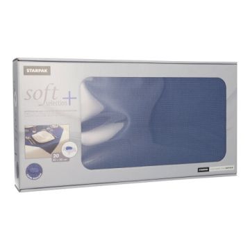 Surnappe, aspect textile "soft selection plus" 80 cm x 80 cm bleu foncé