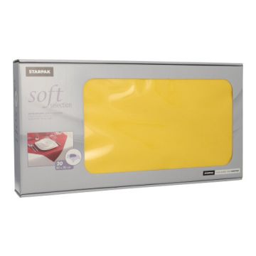 Surnappe, aspect textile "soft selection" 80 cm x 80 cm jaune