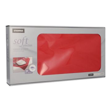 Surnappe, aspect textile "soft selection" 80 cm x 80 cm rouge