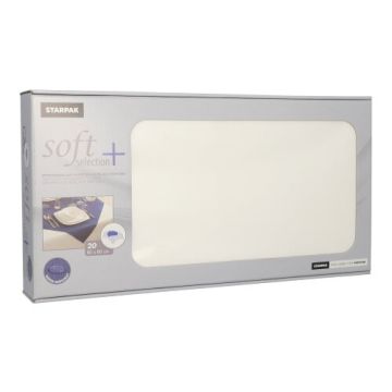 Surnappe, aspect textile "soft selection plus" 80 cm x 80 cm blanc