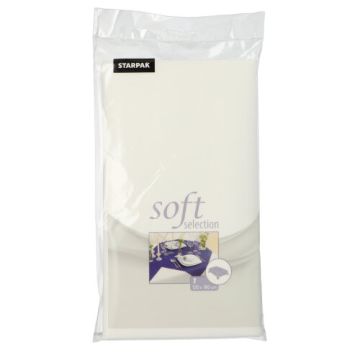 Nappe, aspect textile, non tissée "soft selection" 120 cm x 180 cm blanc
