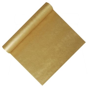 Chemin de table, aspect textile, non tissé "soft selection" 4,8 m x 40 cm or