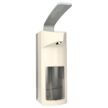 Distributeur mural 32 cm x 10,5 cm x 21 cm blanc "Plastique" 1000 ml, avec levier long
