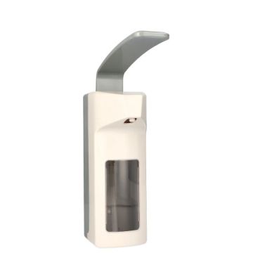 Distributeur mural 30 cm x 8,5 cm x 21 cm blanc "Plastique" 500 ml, avec levier