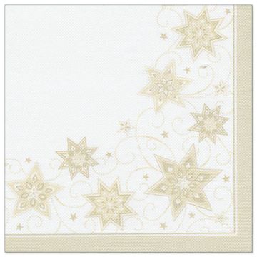 Serviettes "ROYAL Collection" pliage 1/4 40 cm x 40 cm champagne "Just Stars"