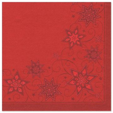 Serviettes "ROYAL Collection" pliage 1/4 40 cm x 40 cm rouge "Just Stars"