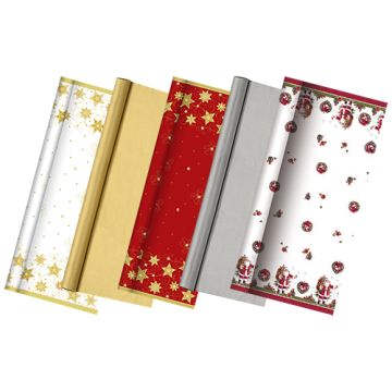Nappe, papier 6 m x 1,2 m "christmas designs" laqué
