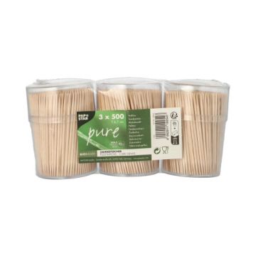 Cure dents, bois "pure" rond 6,7 cm en boîte