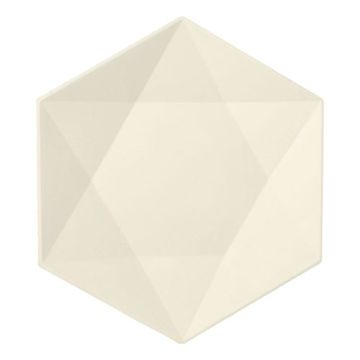Assiettes canne à sucre "pure" hexagonal 2,5 cm x 26 cm x 23 cm blanc "Diamond"