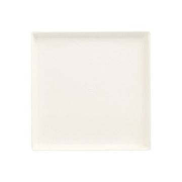 Assiettes canne à sucre "pure" rectangulaire 12,5 cm x 12,5 cm x 1 cm blanc "Cella"